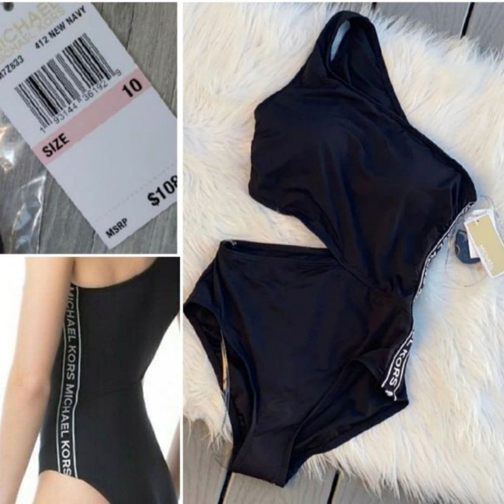New Michael Kors side logoโCutout women's swimsuit size 10